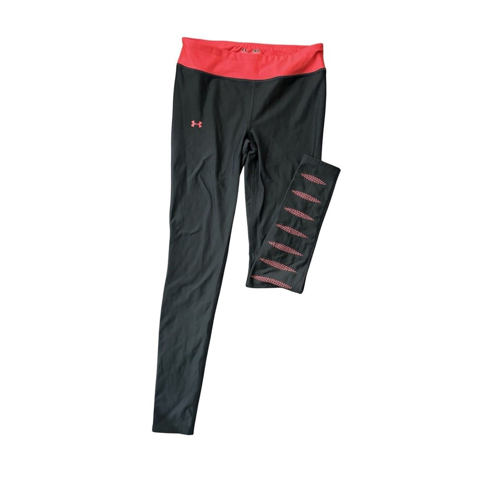 Under Armour Women's ColdGear Compression Leggings Size Small, Grey & Hot Pink